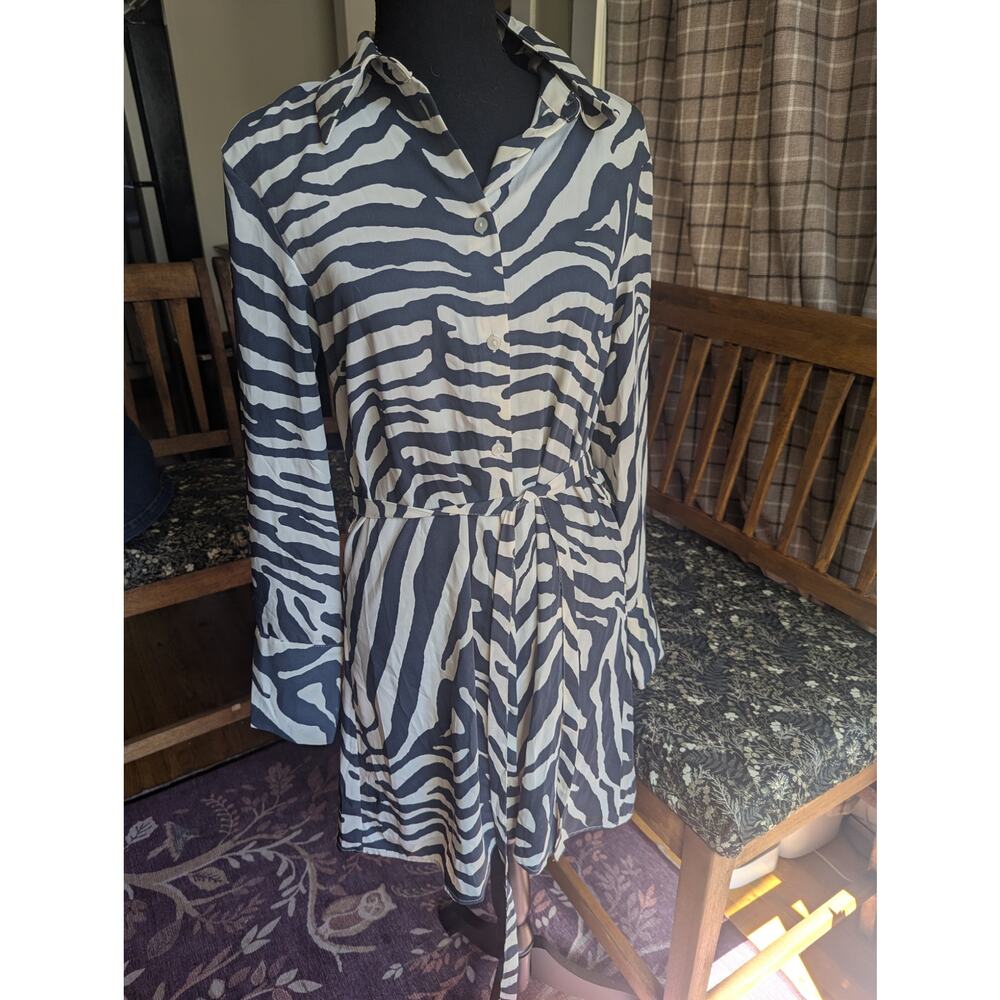 Small H&M Zebra Button Up Dress